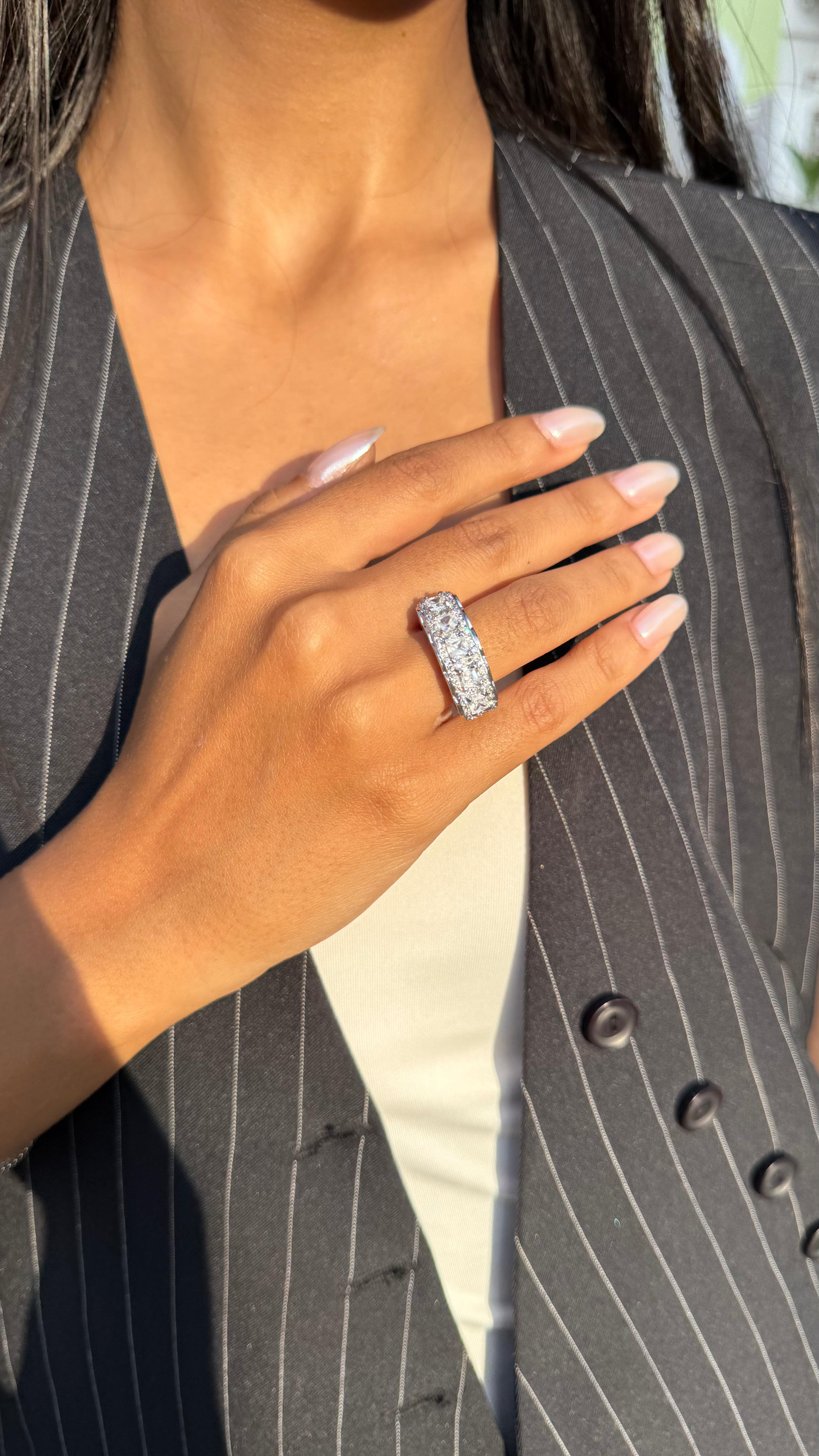 Classic Pavé Band Ring - Sterling Silver 925