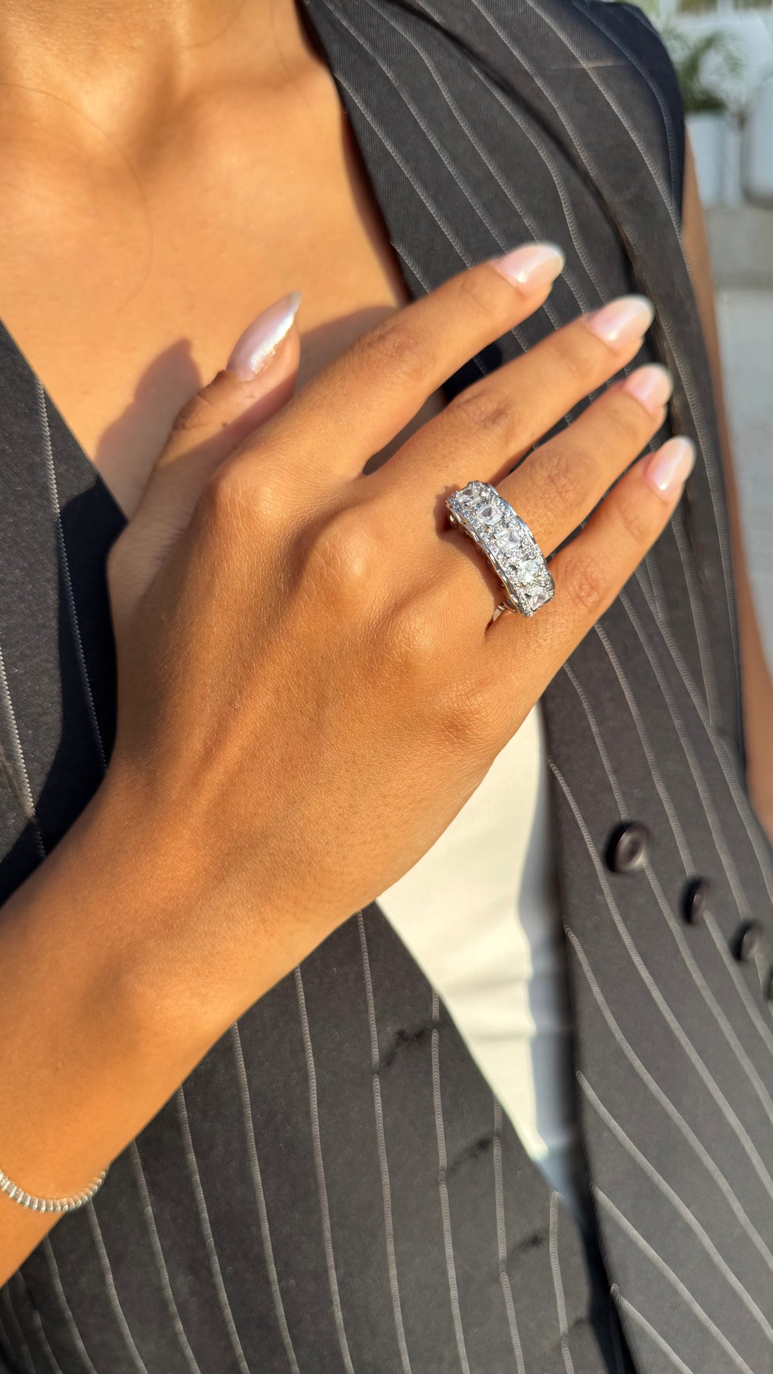 Classic Pavé Band Ring - Sterling Silver 925