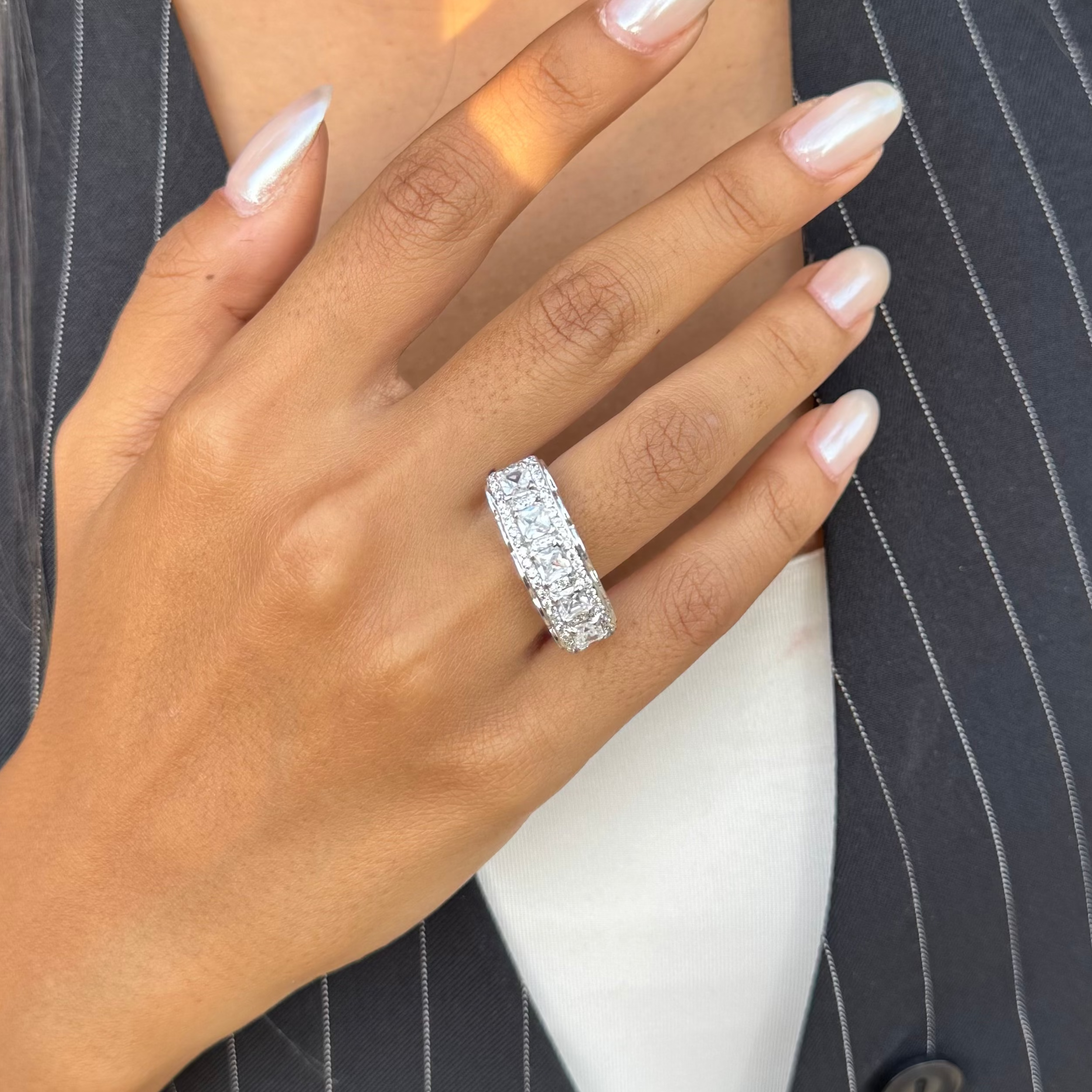 Classic Pavé Band Ring - Sterling Silver 925