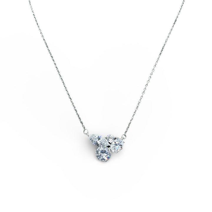 Crystal Bloom Silver Necklace