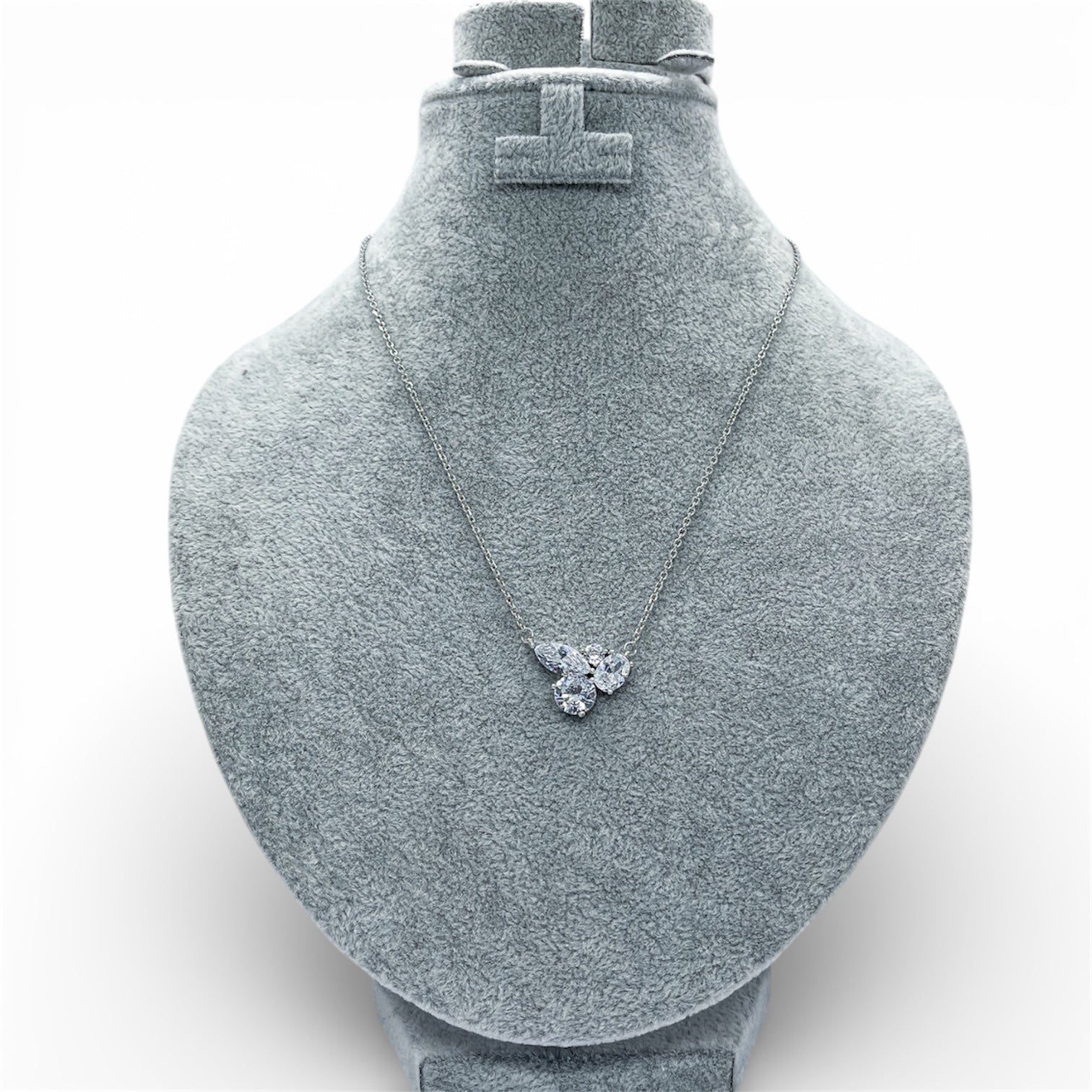 Crystal Bloom Silver Necklace