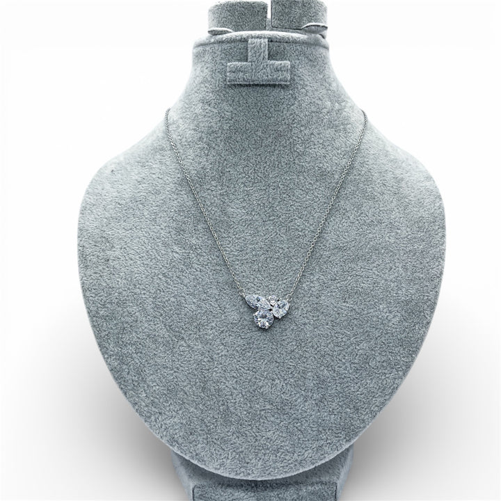 Crystal Bloom Silver Necklace