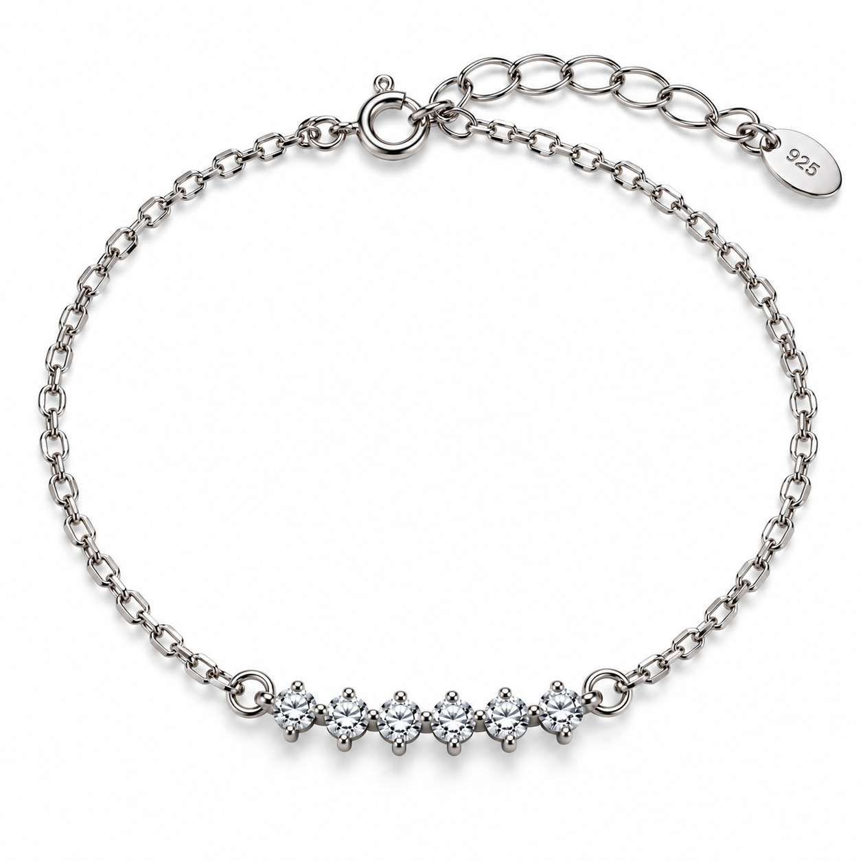 Crystal Link Bracelet, 3mm