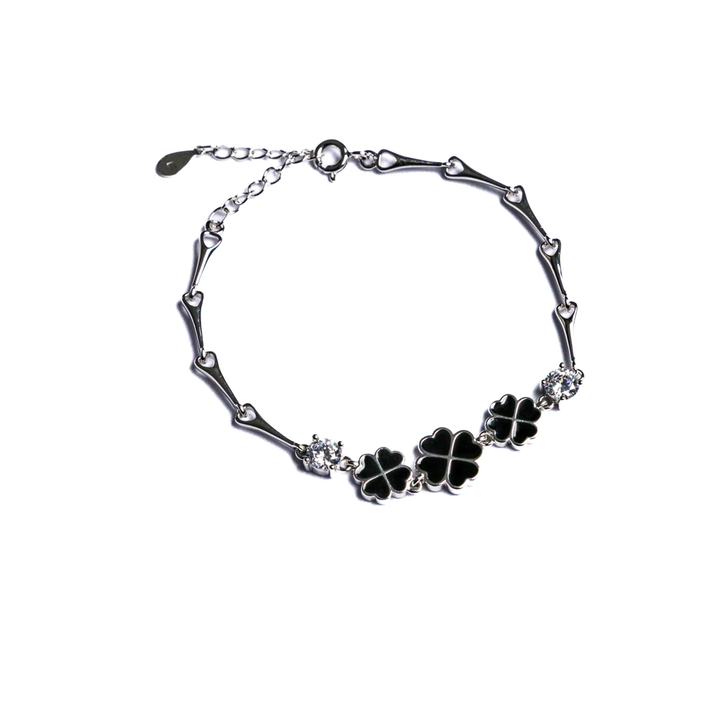 Black Clover Bracelet – 925 Sterling Silver Lucky Charm