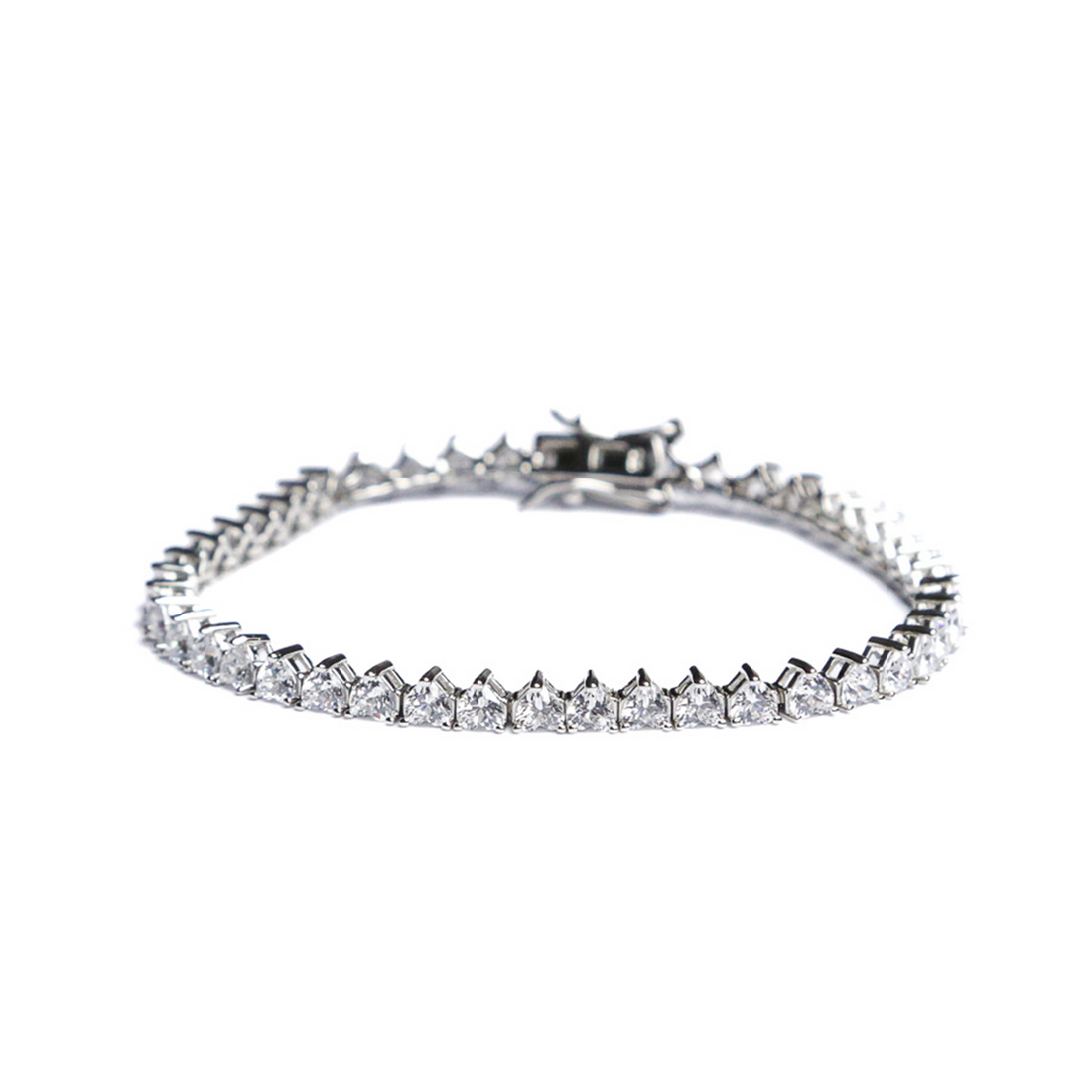 Crystal Tennis Bracelet, 4.5mm - Sterling Silver 925