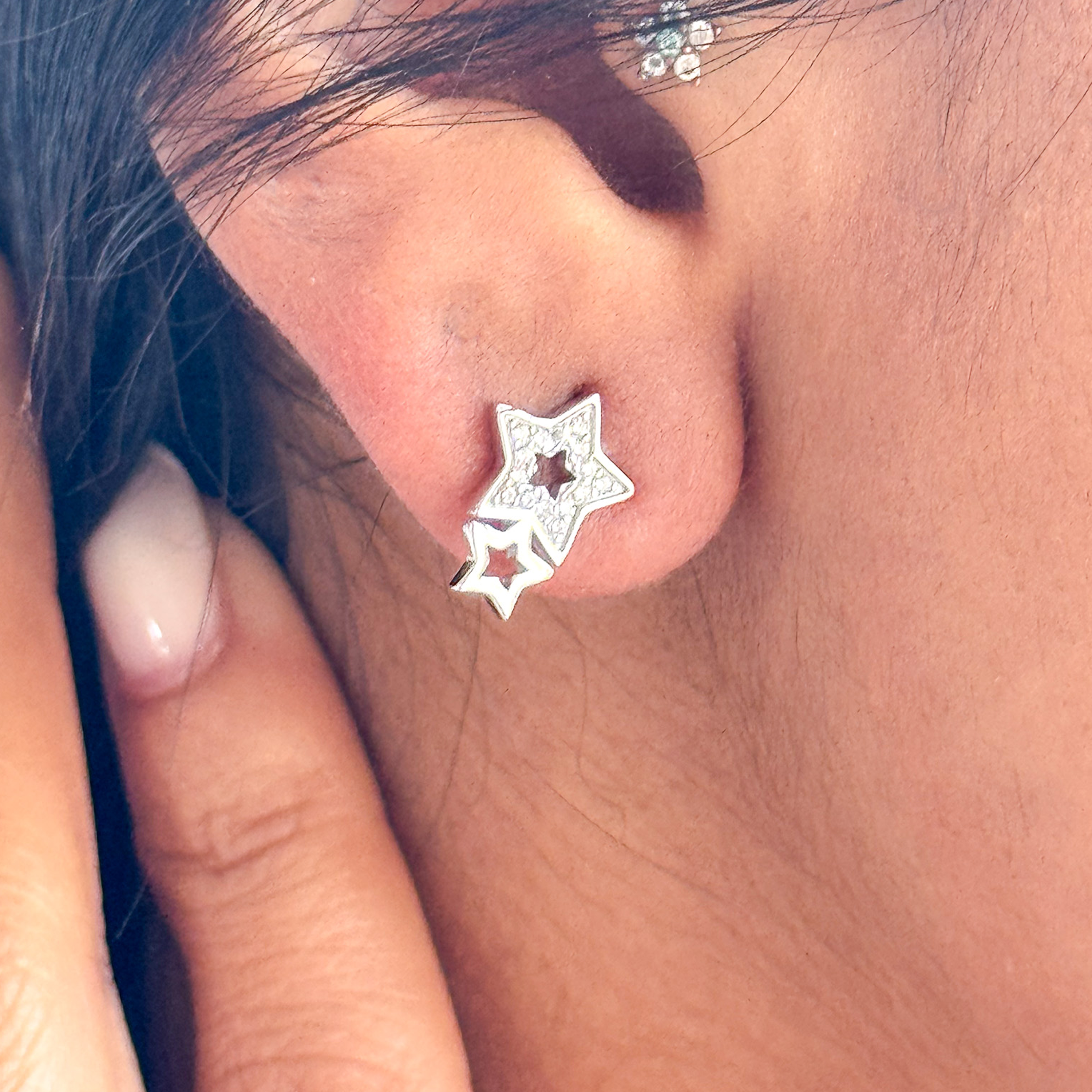 Double Star Stud Earrings