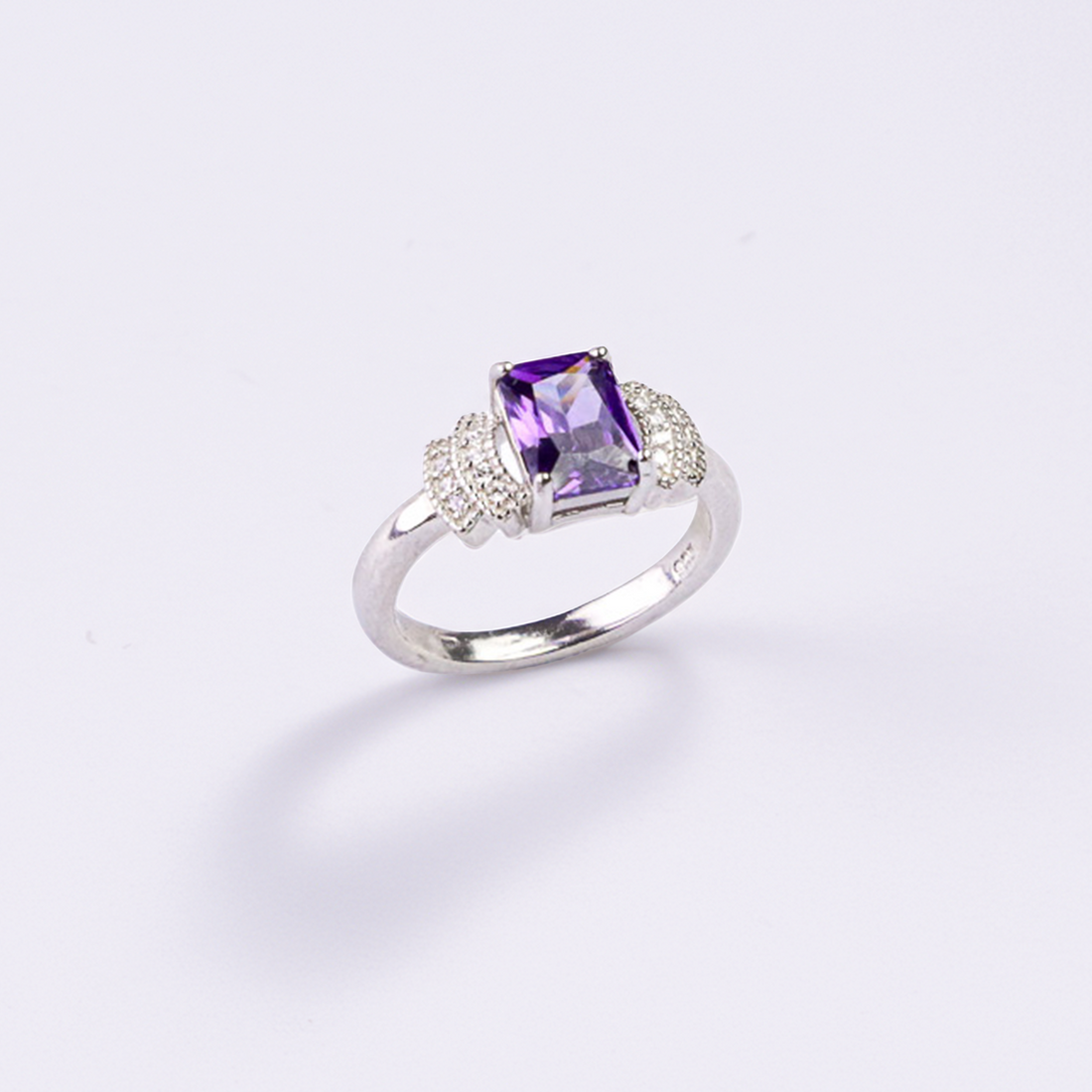 Purple Amethyst Crystal Ring