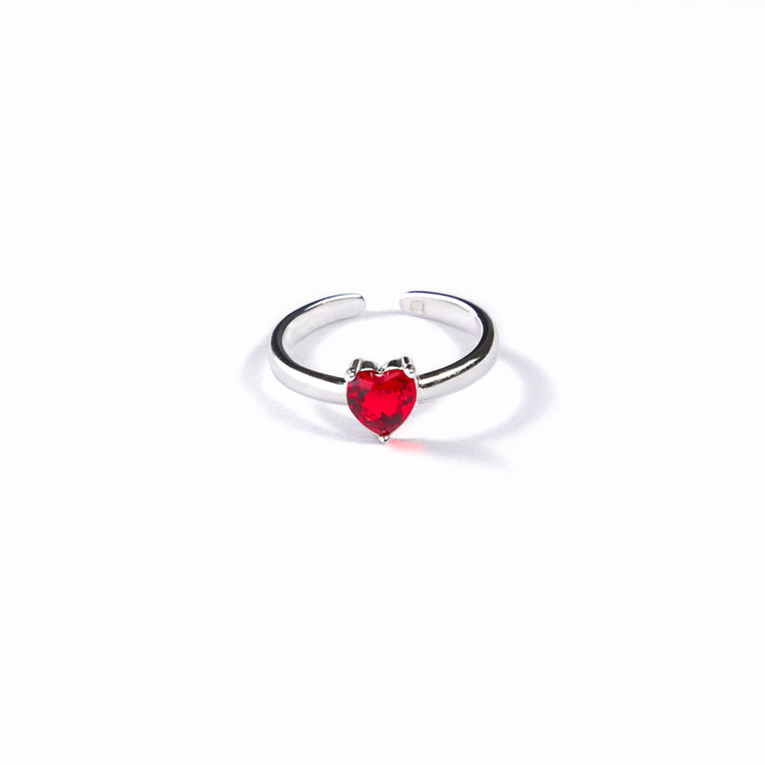 Red Duo-Stone Silver Ring