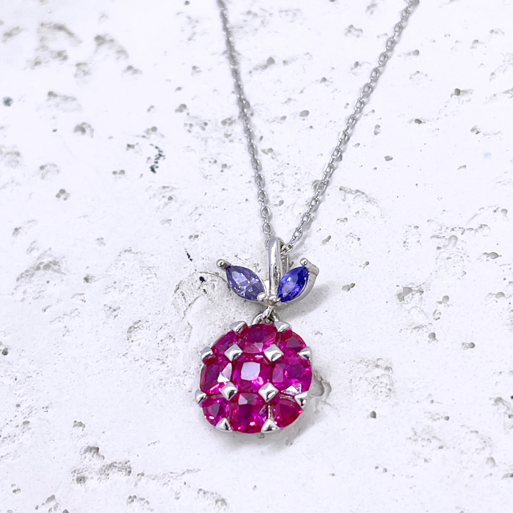 Ruby Blossom Strawberry Pendant