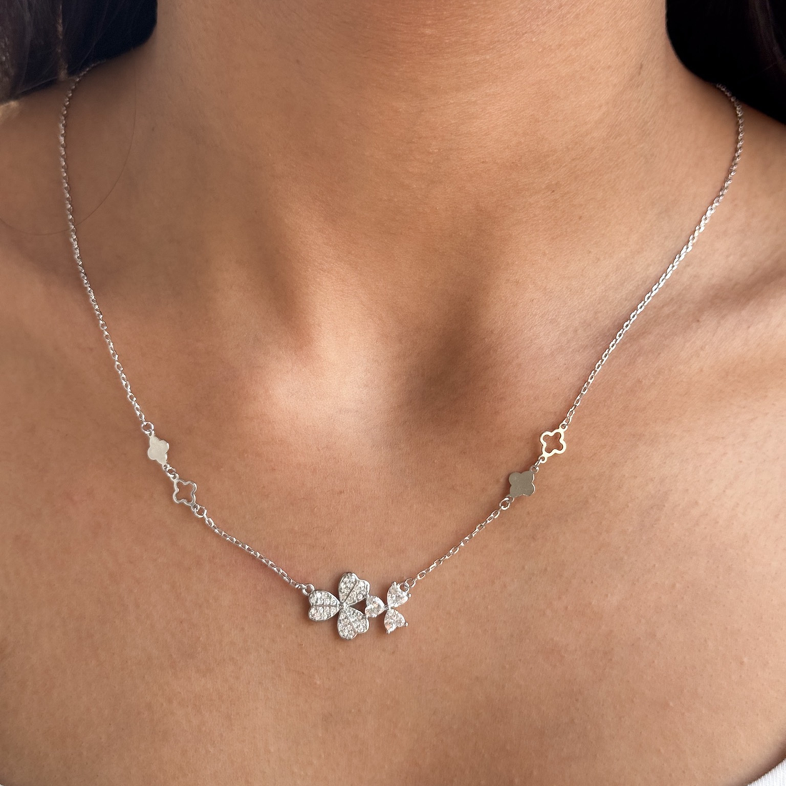 Floral Grace Necklace – 925 Sterling Silver