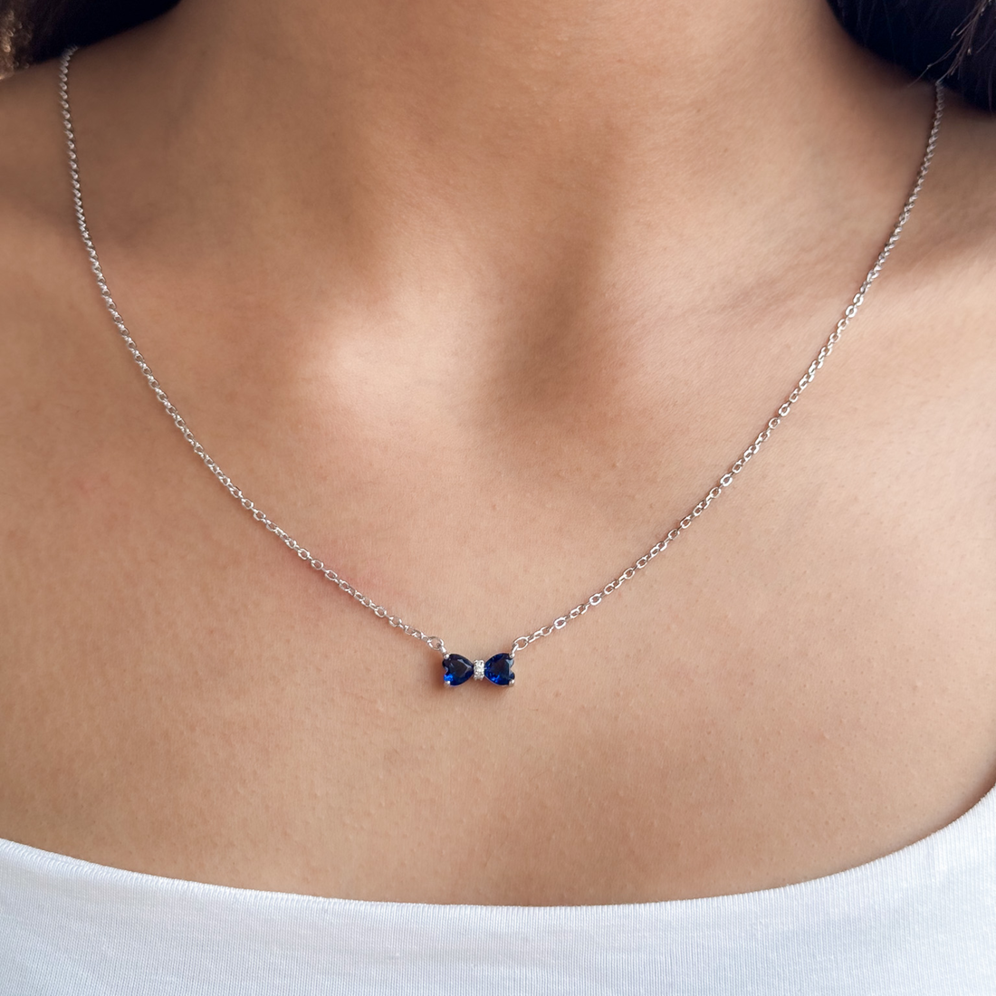 Blue Heart Necklace – 925 Sterling Silver