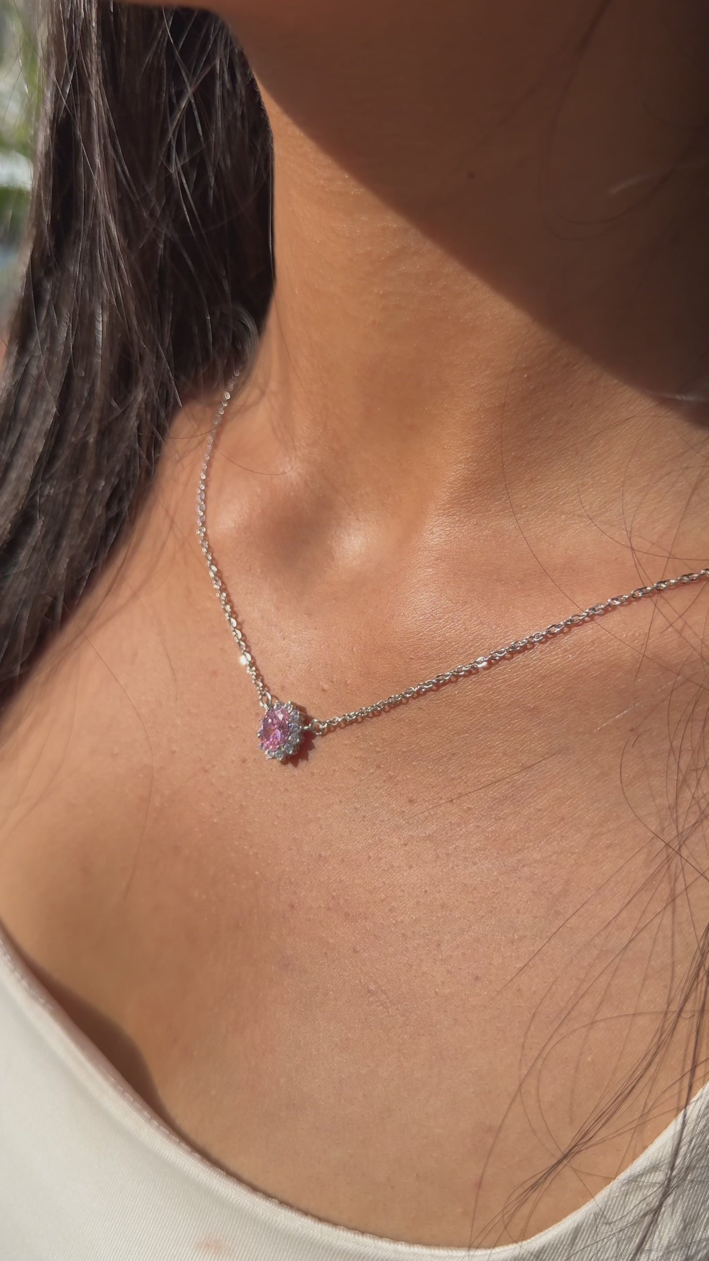 Blush Sparkle Silver 925 Necklace